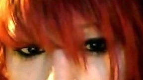 Red haired cam bitch flashed my friend her small pale ugly tits on webcam