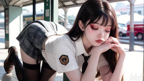 the young didn t pay for the fare, so i punished her with my cock on the bus station [ai]