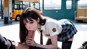 the young didn t pay for the fare, so i punished her with my cock on the bus station [ai]