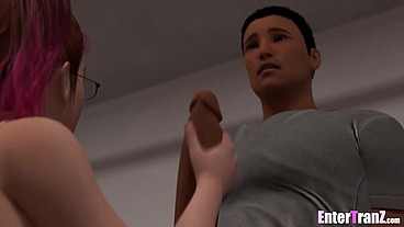 Double Feature - a mean athlete and a frustrated stepfather pounds his futa step daughter