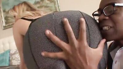 Black stud eats Julia Ann's butt and fucks her deep and hard