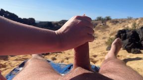 Juicy Public Blowjob on the Beach