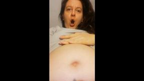 Big swollen belly and sexy belly 720HD