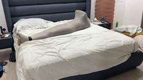 Mummified in Pantyhose Cocoon Vulnerable Encased Inside Nylon