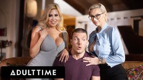 Lucky Guy Serves Up Cock In Wild Threesome With Stepmoms Kenzie Taylor And Caitlin Bell