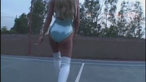 Blonde beauty spreads her legs wide and takes massive cocks up her pussy
