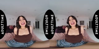 UP CLOSE VR - Latina Hottie In Booty Shorts Mila Milkshake Gives Sloppy Deepthroat &amp; Rides Dick POV
