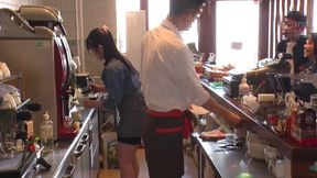 Shy cafe cutie with a plump ass squirms helplessly as secret vibes tease both holes to