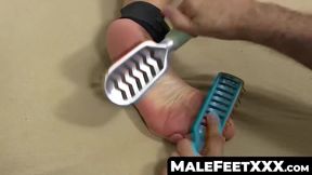 Bondage and feet tickling domination with amateur in undies