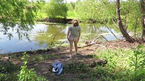 Patricia looking for the rivershore to undress and jerk off.