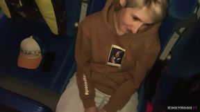 Raw oral&#x1F61C; sex on a public train ride - amateur swinger encounter