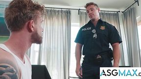 Perv guy was fucked in anal by a muscular Police officer. Kyle Fletcher x Evan Jordie