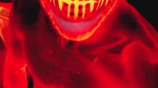Super Hot Cool Devil Tugging off for Halloween (squealing, sloppy chat, vertical)