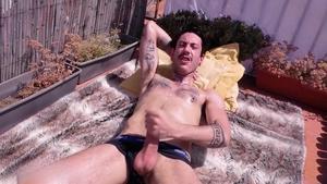 HotAFmen: Nip-Pierced Nudie Sprays His Joy