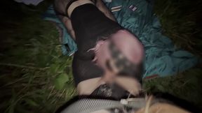 trans sex with girlfriend in the bushes / flashing public exhibitionist amatuer