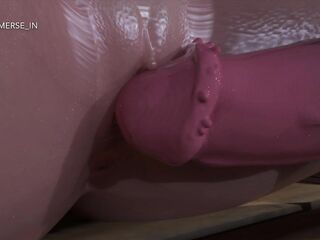 Manga beauty screws moist cunt with a large jock outdoors at night (Sound) - Part two