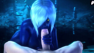 4K- Black elf princess porks her follower to enjoy her black caboose and get a yam-sized popshot as a bounty - THREE DIMENSIONAL Manga porn