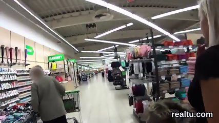 Charming czech teen gets seduced in the shopping centre and rode in pov