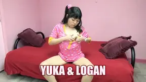 Oriental newbie Yuka Ozaki gets covered in cum after a horny session