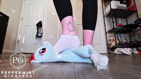 67 Giantess in Dirty Socks Slowly Destroys Huge Plushie to Pieces Size 16 Destruction