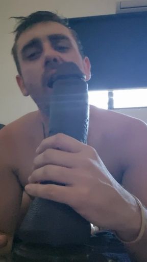 BBC Dildo Suck and Dirty Talk
