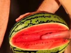 water melon cum - fucking a melon and cumming