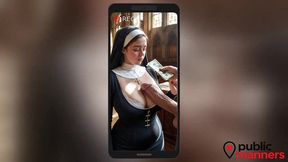 during the morning service, the priest bought a blowjob and creampie from a nun, who knew that she was a whore before that! [ai]