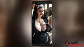 during the morning service, the priest bought a blowjob and creampie from a nun, who knew that she was a whore before that! [ai]