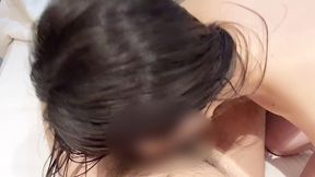 superb blowjob from a baby-faced slender female college student ~ sense of immorality for wet hair, no make-up~