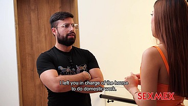 SEXMEX - THE MAID PLEASES THE BOSS . Valeria Lopez