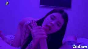 SkinLovers party with neon lights and thick dicks! Cum eating, blowjob, doggystyle, cumshot, filthy girl, incredible xxx.
