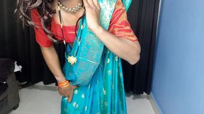 Indian bhabhi removing saree and peticot