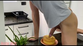 My Stepmom Catches Me Masturbating with Cake She Made for My Stepdad, She Punishes Me with Very Hardcore Sex