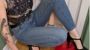 Triple Balloon Pop with high heels
