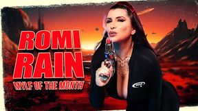 Busty MILF Romi Rain protects Earth with fierce pink-eating and facial