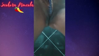Senhora Pimenta makes a delicious video with a giant vibrator and ends up squirting.