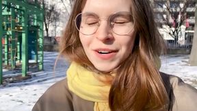 German babe Daniela Explores Her Women's Panties Fetish with Her Glasses On!
