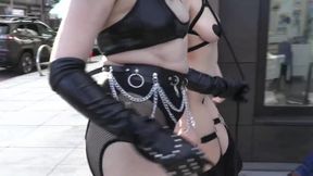 Domme Mommy Leash Yanks Slave Pussy Gushing Public Humiliation