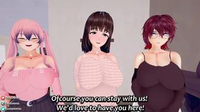 Ryouji - Femboy Moves In With Three Futanari MILFs