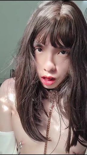 Cute Asian Sissy Anal Cumshot