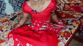 My Friend's Wife Came Over; She Was Wearing a Red Saree and a Red Panty-and-bra Set. I Lubed Her up and Pounded Her Hard