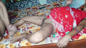My Friend's Wife Came Over; She Was Wearing a Red Saree and a Red Panty-and-bra Set. I Lubed Her up and Pounded Her Hard