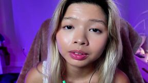 Sweet Asian amateur gives deepthroat blowjob