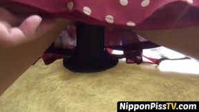Redhead Japanese beauty outdoor solo pussy play and public pissing