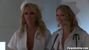 Paige Ashley fucking Johnny Castle in a hospital threesome