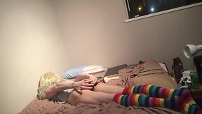 Sissy Femboy CD Toys Herself With Dildo And Big Butt Plug