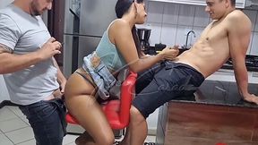 Slutty Chef Supplied My Morning Wood with Breakfast at the Kitchen Counter