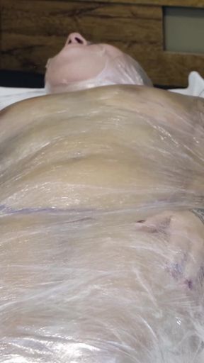Gabriela in Mummification with Plastic Wrap, Whipping, Bastinado and Tickling