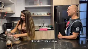Verito Aguas gets teased in the kitchen by eager handyman ErikKlein after blowjob and intense sex