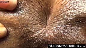 HD I'm Spreading Open My Tight Shaved Pussy And Big Ass Sphincter While Completely Nude, While Wiggling And Shaking Sexy Hips Closeup, Skinny Hot Black Whore Sheisnovember Is Erotically Poking Out Huge Butt On The Couch By Msnovember